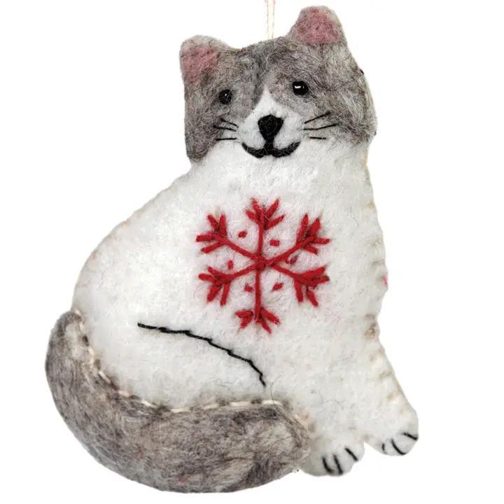 Snowflake Cat Ornament
