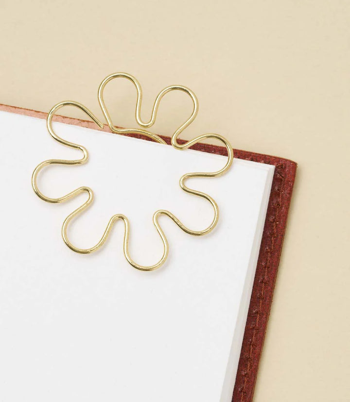 flower wire bookmark on white pages