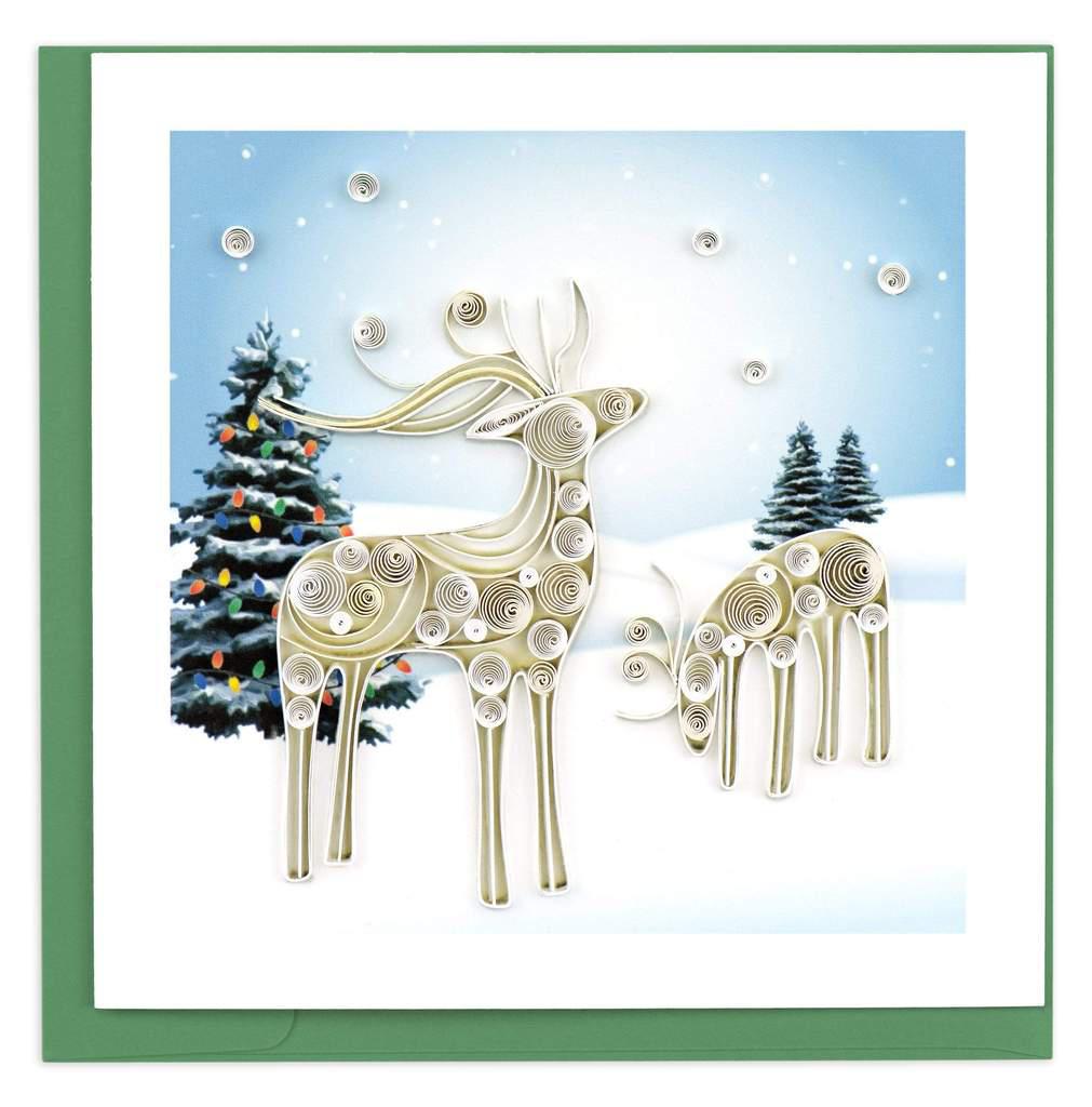 Quilling Card Snowy Reindeer