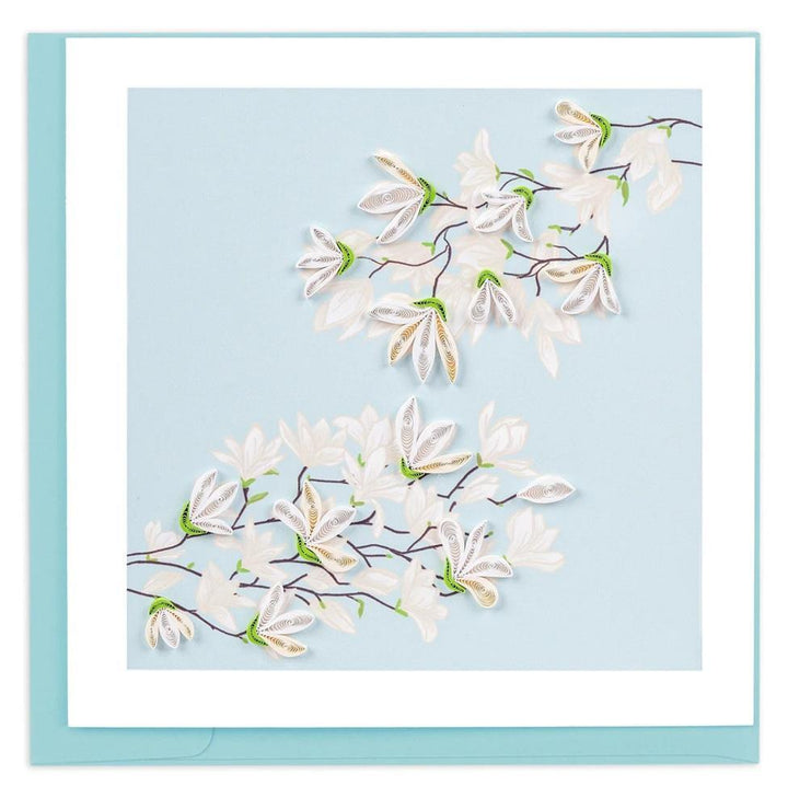 Quilling Card White Magnolia Branch