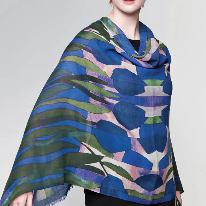 Tulip Scarf Navy & Green