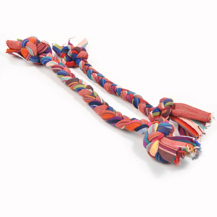 Braided Dog Tug Toy in Bright Multi
