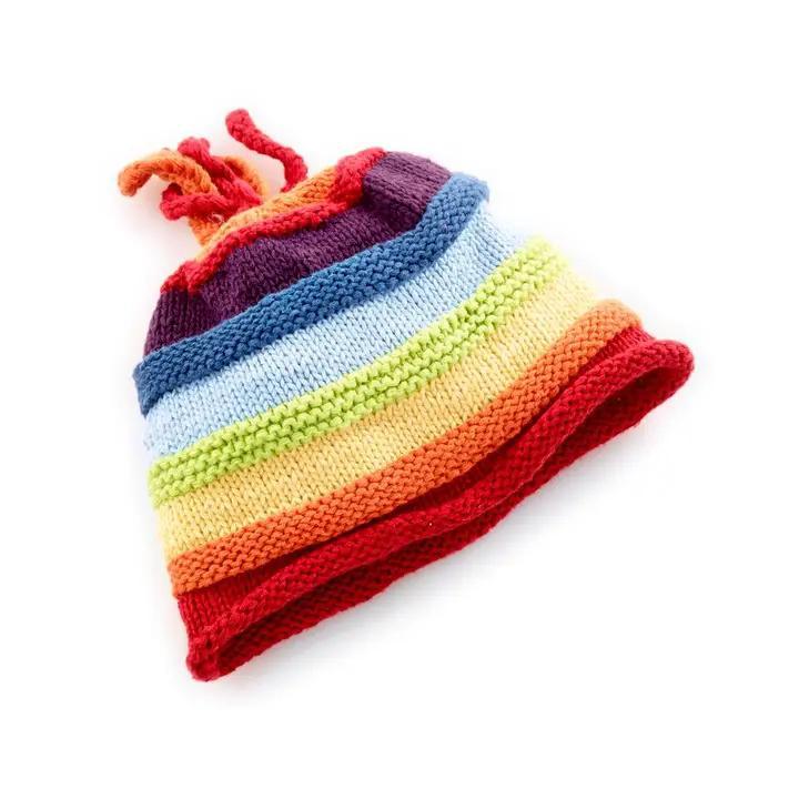 Rainbow Knit Baby Hat