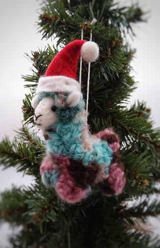 Felt Christmas Llama Ornament