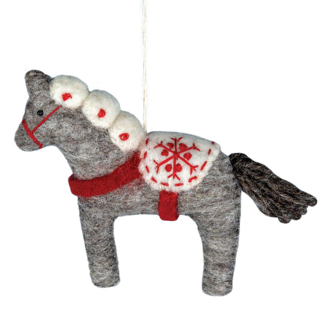 Snowflake Dala Horse Ornament