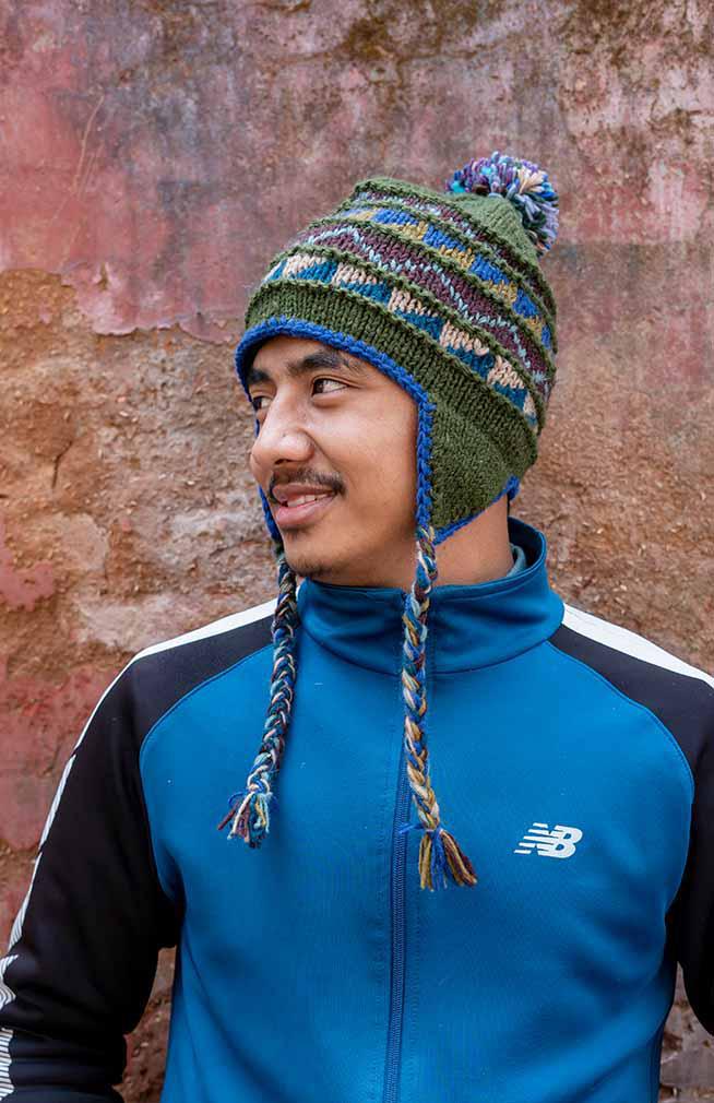Tibetan Knit Hat with Earflaps