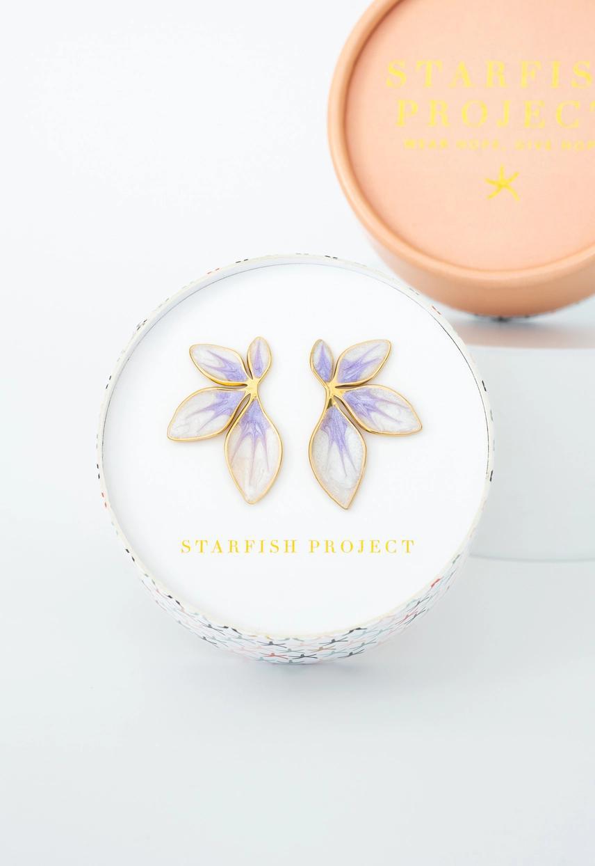 Flourish Lavender Leaf Earrings