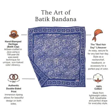 indigo and white bandana on a white background