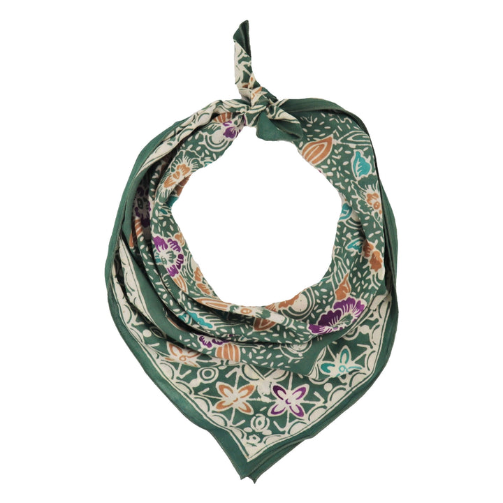 a beautiful green batik bandana