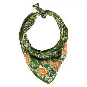 green with orange bandana on a white background
