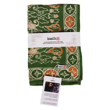 green with orange bandana on a white background