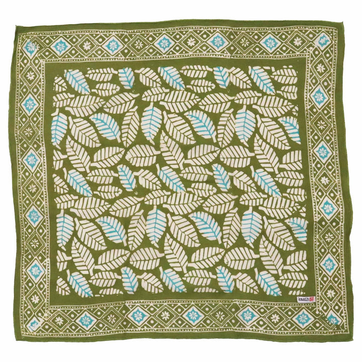 green banana with coffee leaf design. 