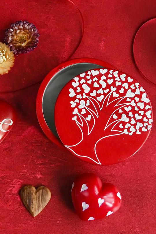 Tree of Hearts Soapstone Box