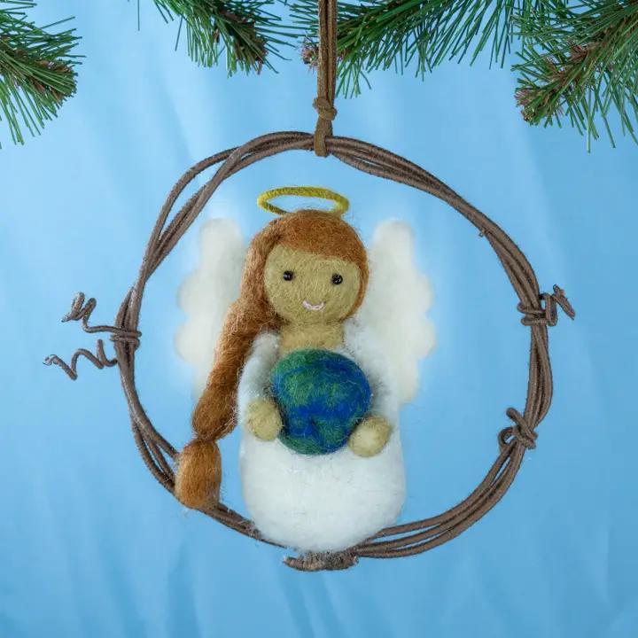 Earth Angel Mini Wreath Ornament