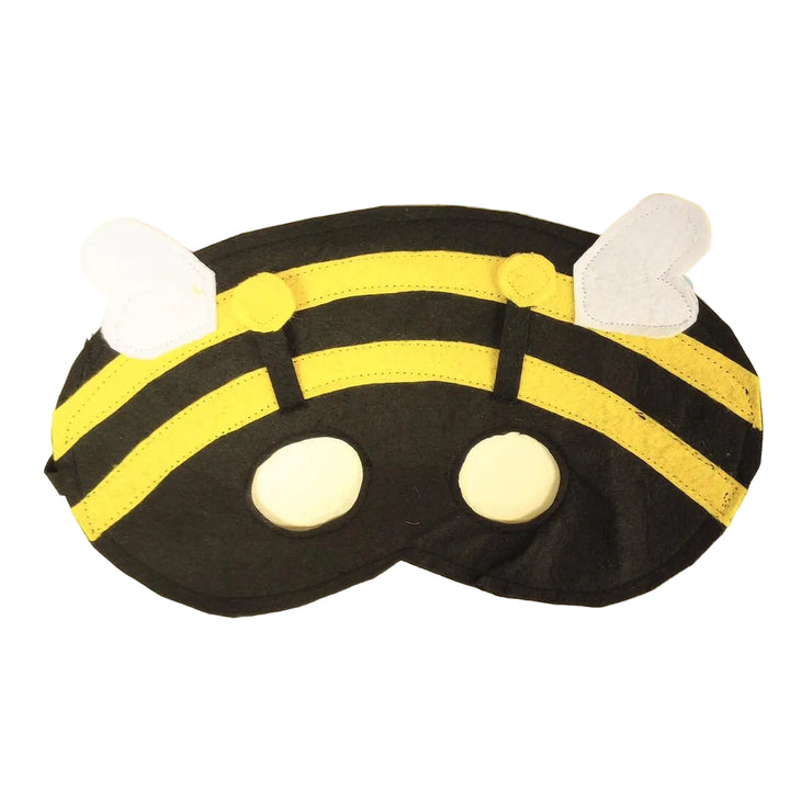 playmask designed like a bee on a beige background