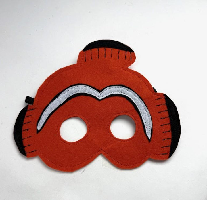 fish mask with black and gray accents on a white background