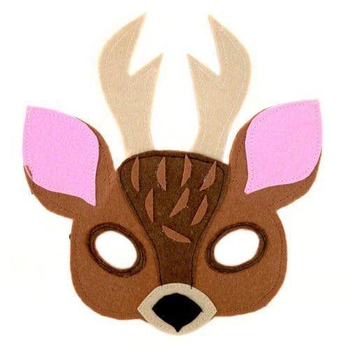 fawn felt play mask on white background