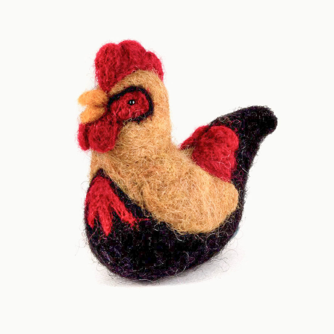 Felted Wool Rooster Ornament
