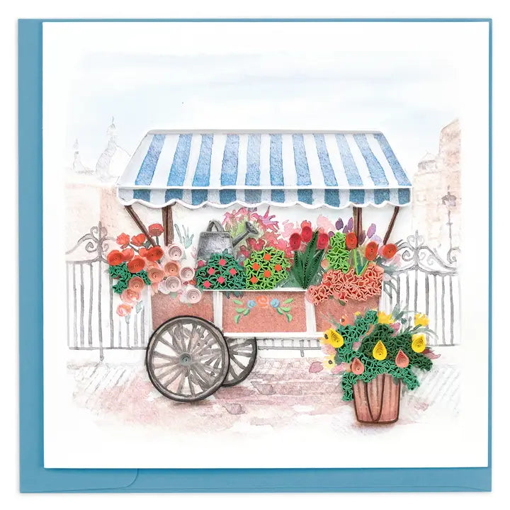 Quilling Card Flower Cart
