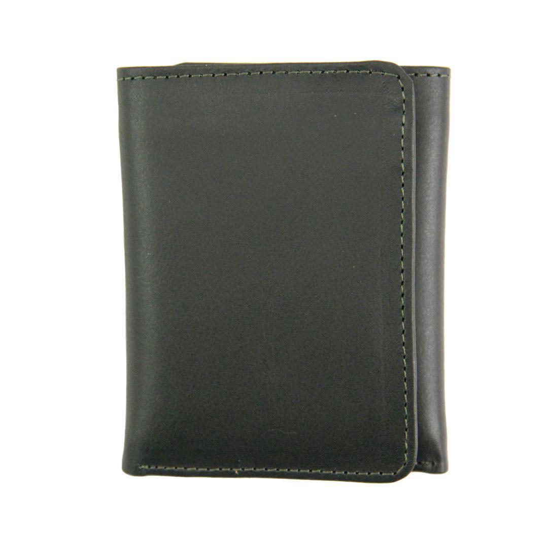 green leather wallet on a white background