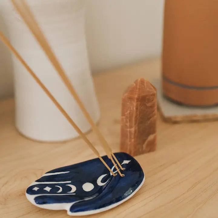 Hamsa Moon Phase Incense Holder