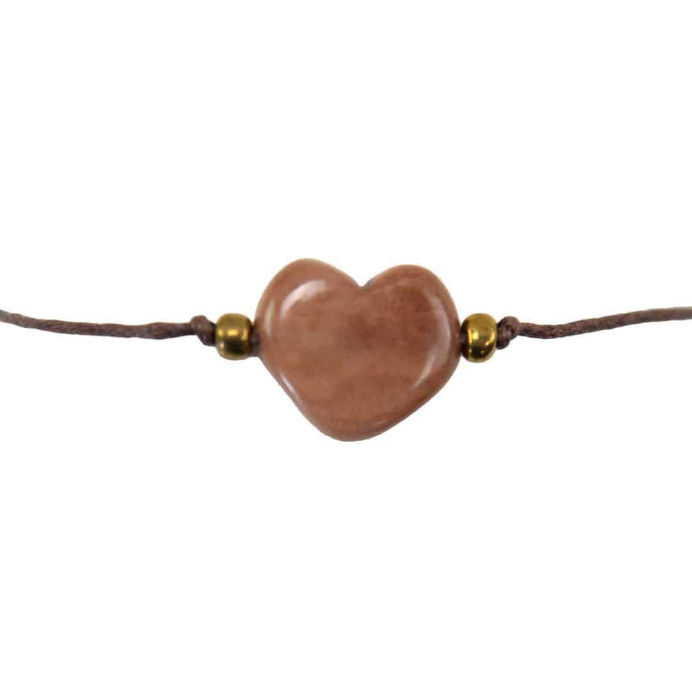 a brown tagua nut heart bracelet