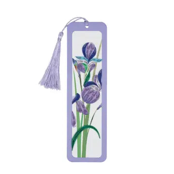 Floral bookmark with tassel on a white background