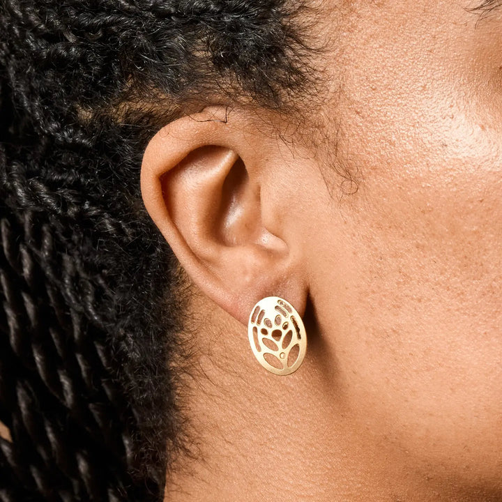 Punched Brass Post Earrings