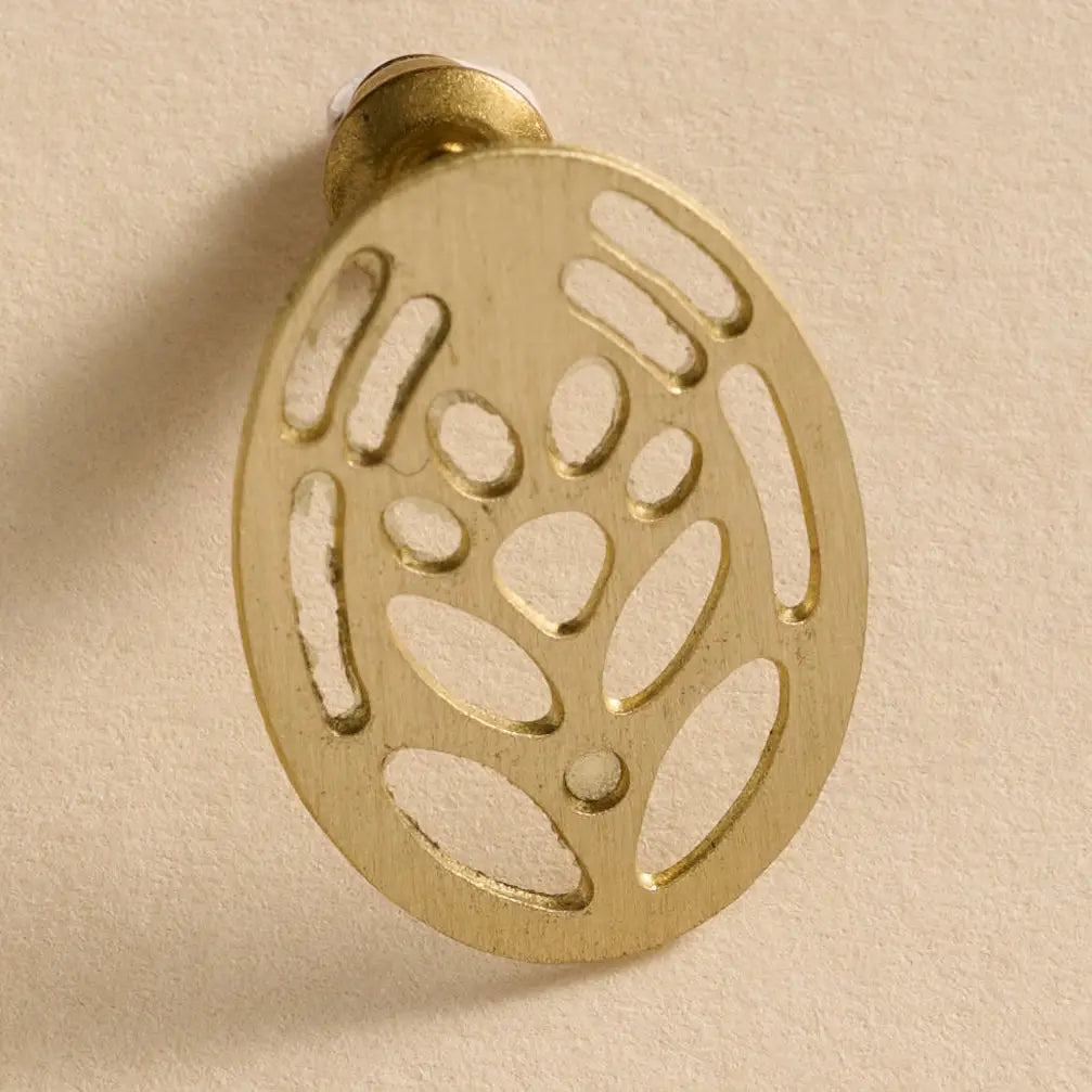 Punched Brass Post Earrings