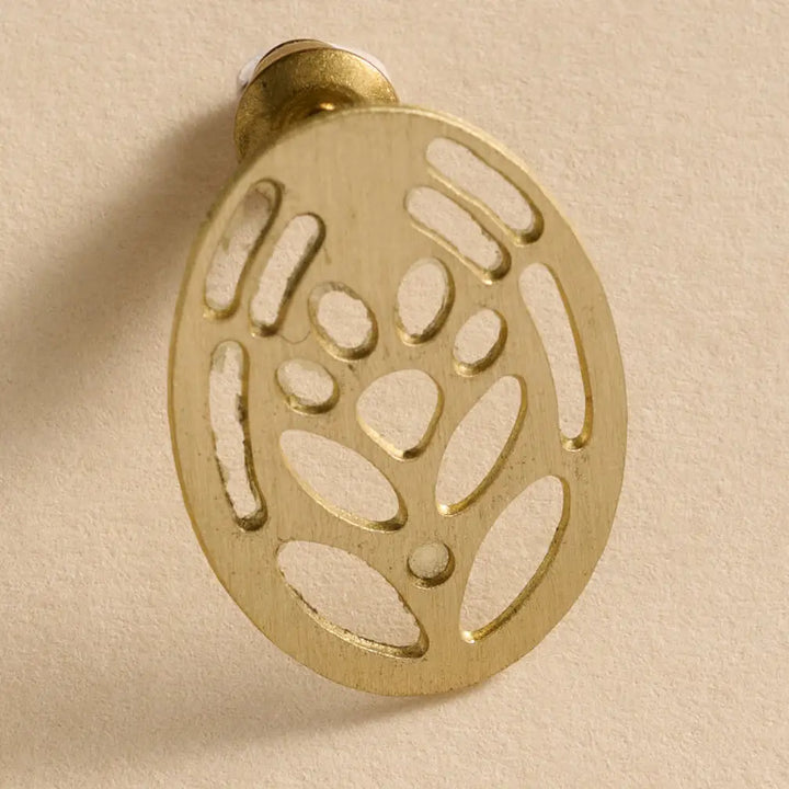 Punched Brass Post Earrings