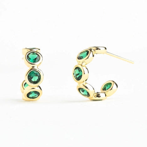 Jubilee Emerald Green Hoop Earrings