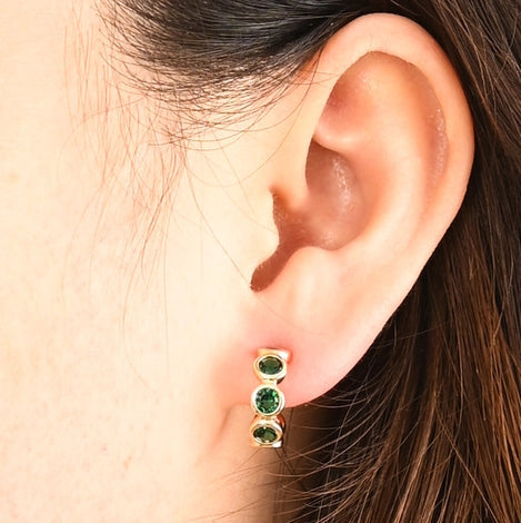 Jubilee Emerald Green Hoop Earrings