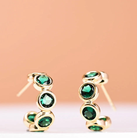 Jubilee Emerald Green Hoop Earrings