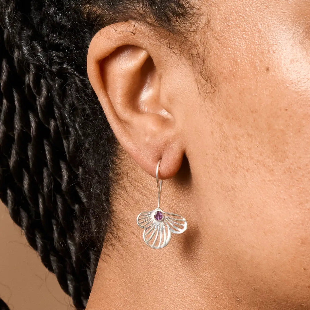Amethyst Bloom Drop Earrings