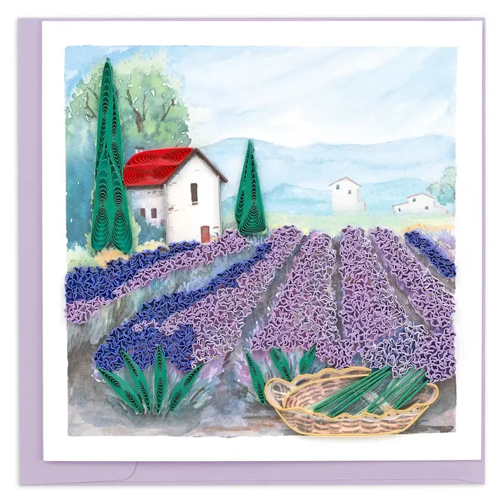 Quilling Card Lavender Fields
