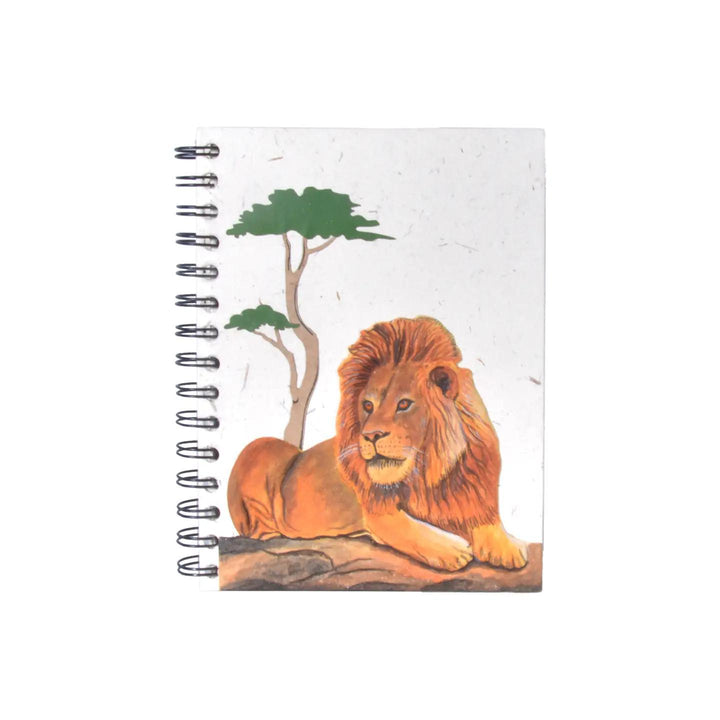 Mr. Ellie Pooh notebook with a lion illustration on a white background