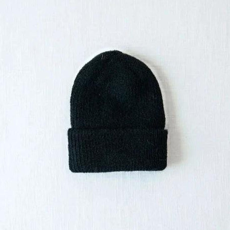Black beanie on a white background