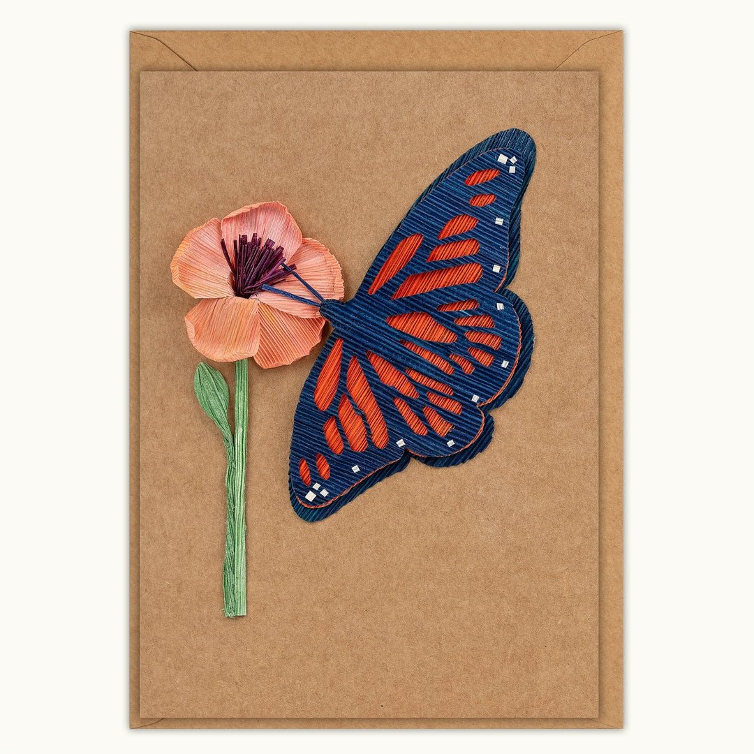Monarch Butterfly Cornhusk Card