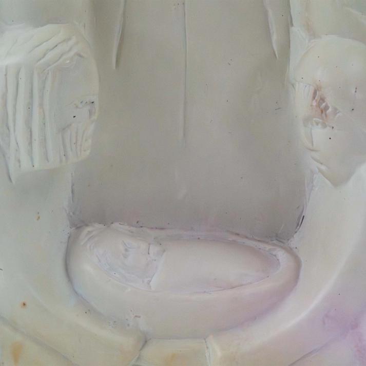 Up close of nativity scene stone