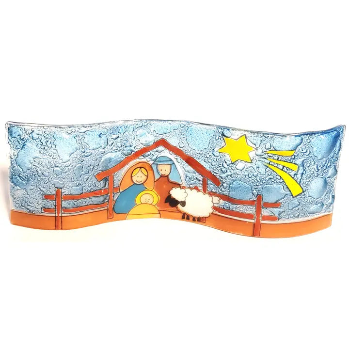 Nativity Scene Wavy Glass