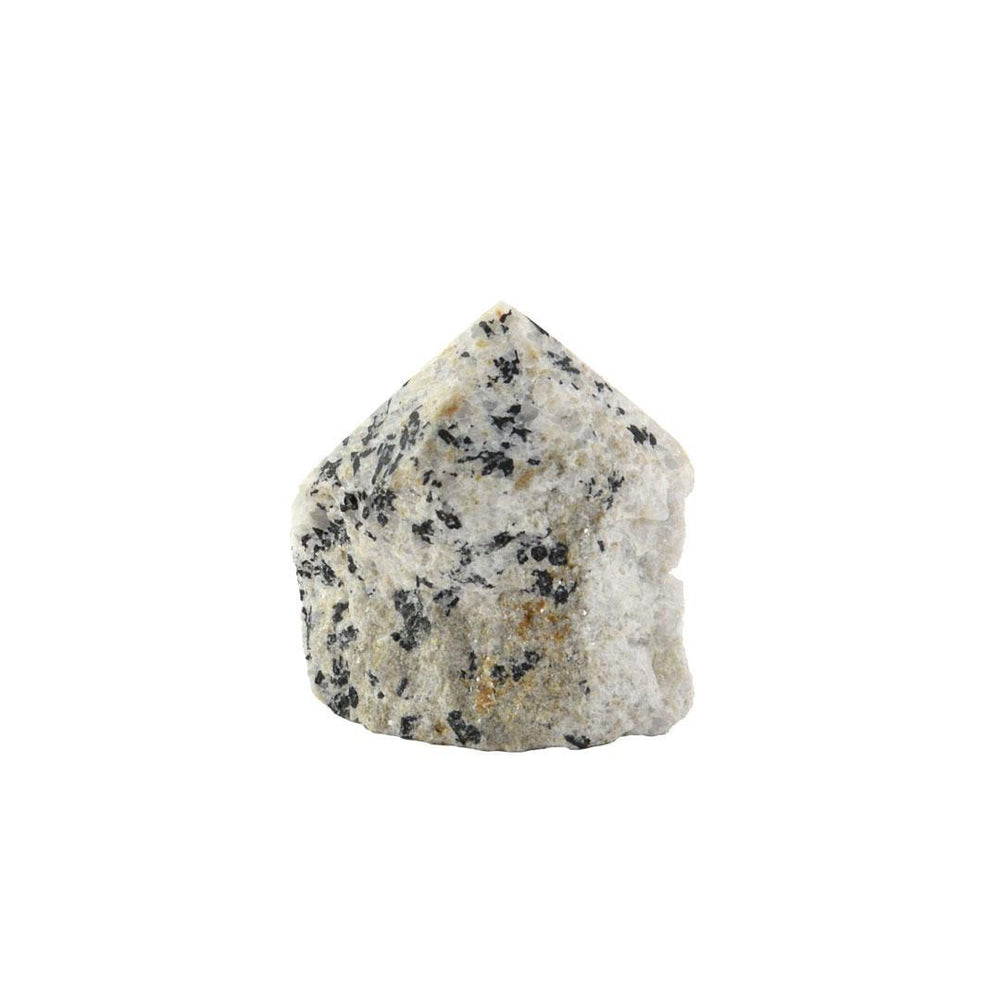 tourmalinated quartz rock on a white background