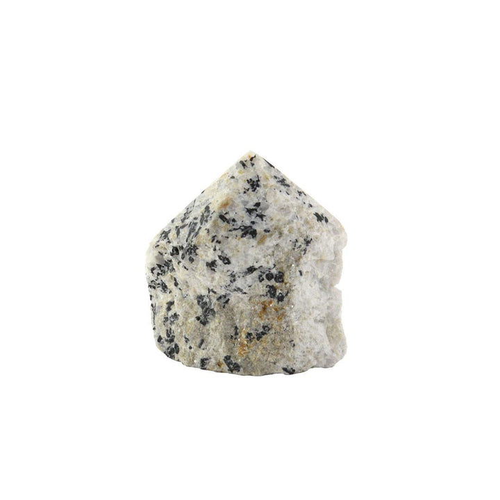 tourmalinated quartz rock on a white background