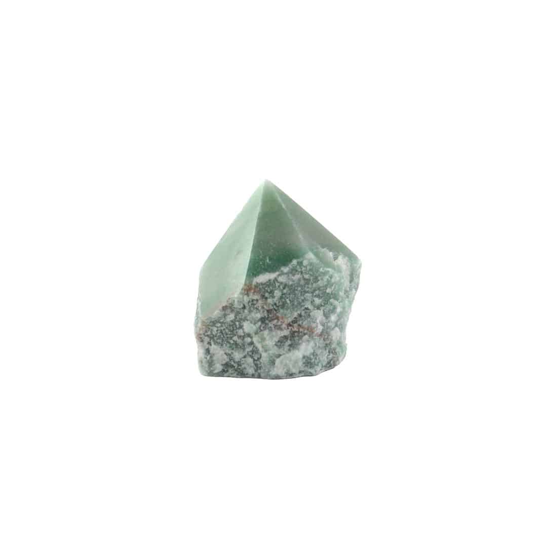 Green crystal pyramid on a white background