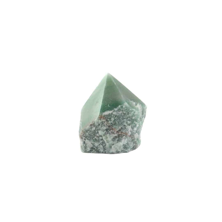 Green crystal pyramid on a white background