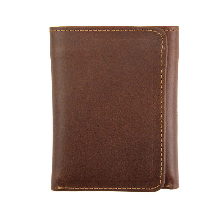 Brown leather wallet on a white background