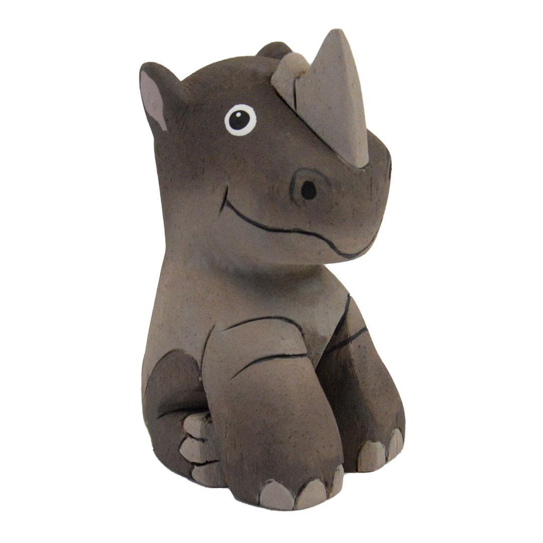 painted balsa wood rhino