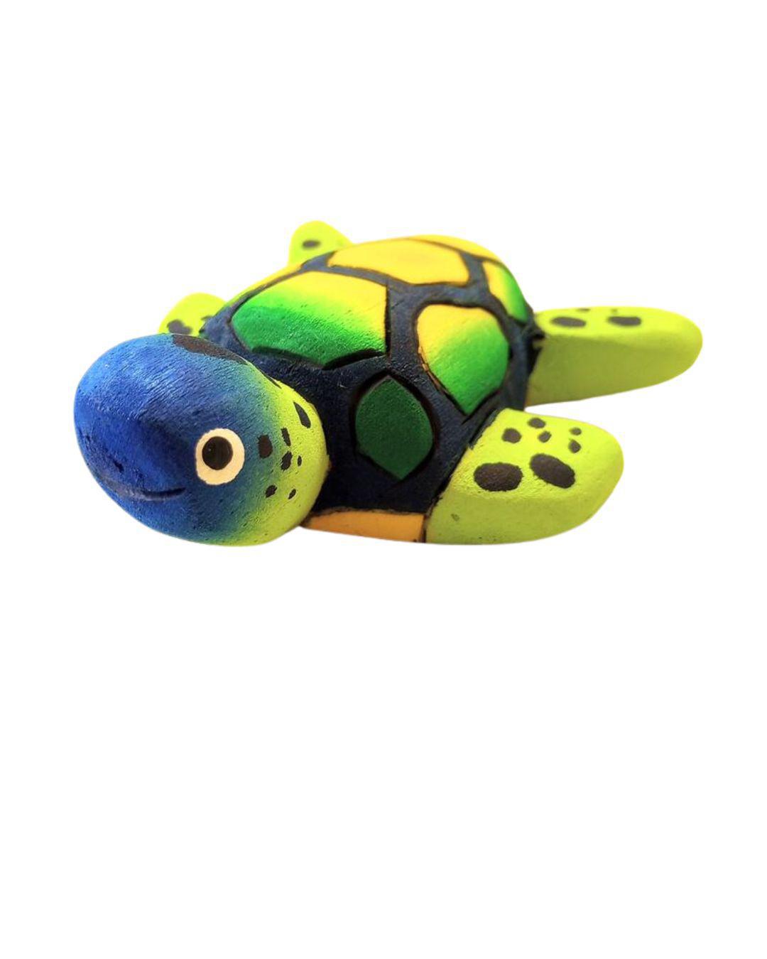 Painted balsa wood sea turtle