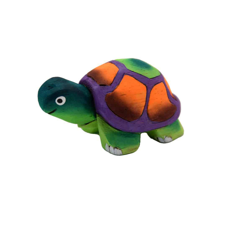 Painted balsa wood turtle