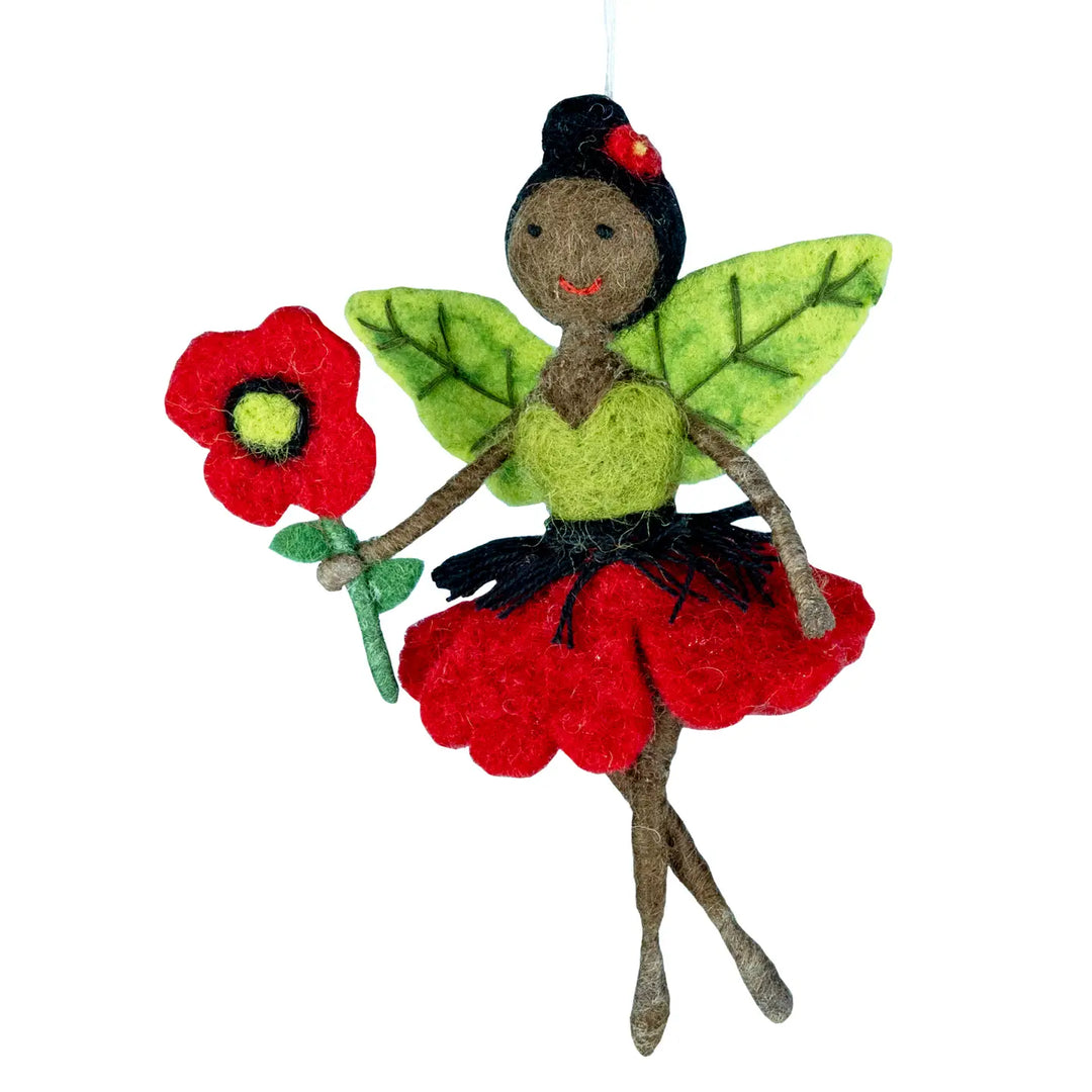 poppy fairy on a white background