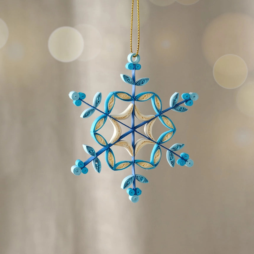 Quilled Blue Snowflake Ornament